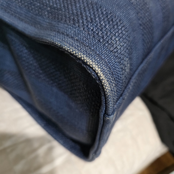 Chanel Mixed Fibers Striped Small Deauville Tote Navy Blue - Picture 15 of 16